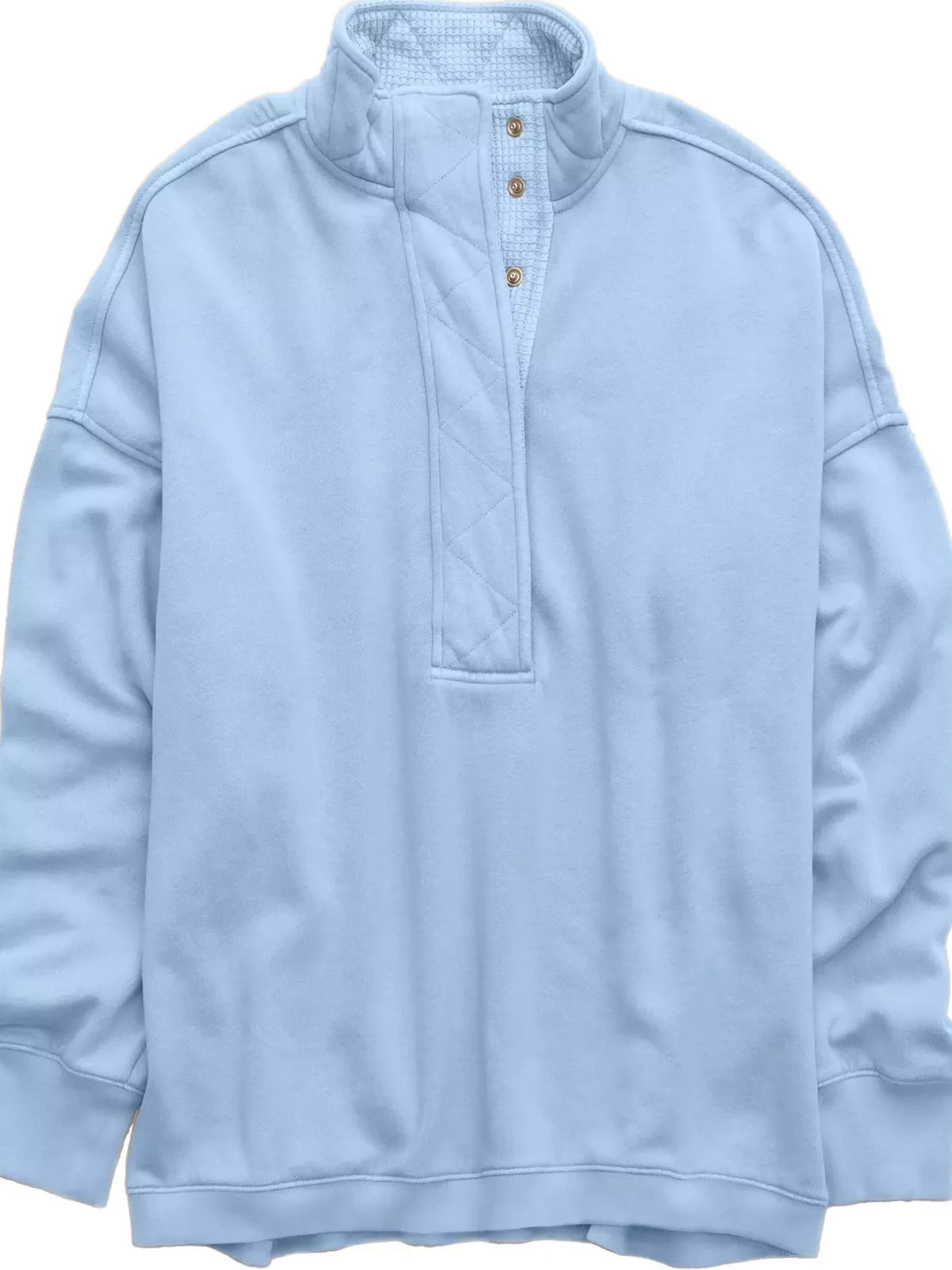 Half Snap Dropped Shoulder Sweatshirt
