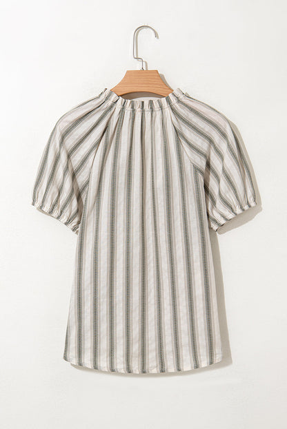 Threaded Pear Lorelai Tie Short Sleeve Blouse