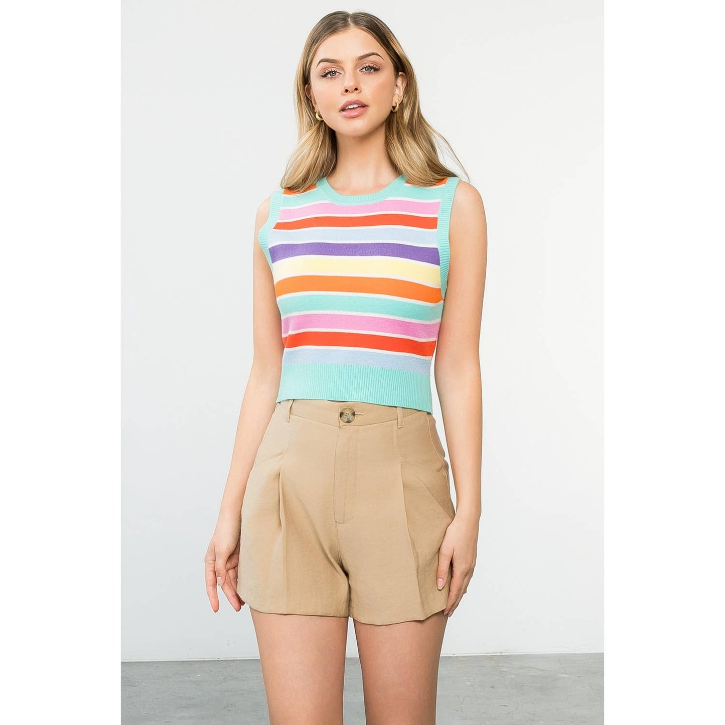 Callie- Multi Color Stripe Knit Top