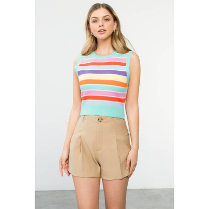 Callie- Multi Color Stripe Knit Top