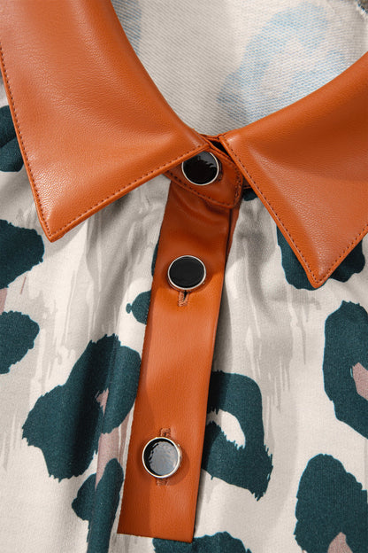 Threaded Pear Madelynn Collared Short Sleeve Blouse