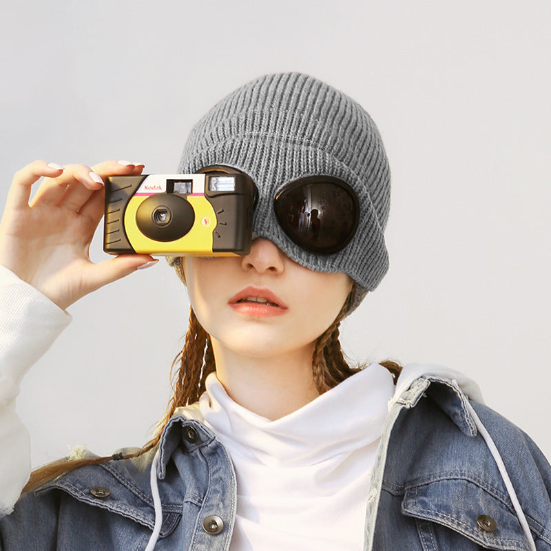 Women’s Pilot Wool Knit Hat – Winter Warm Knitted Aviator-Style Hat