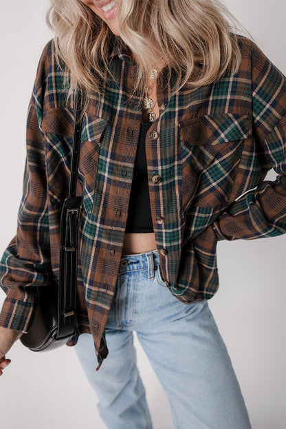 Threaded Pear Elizabeth Plaid Print Chest Shirt