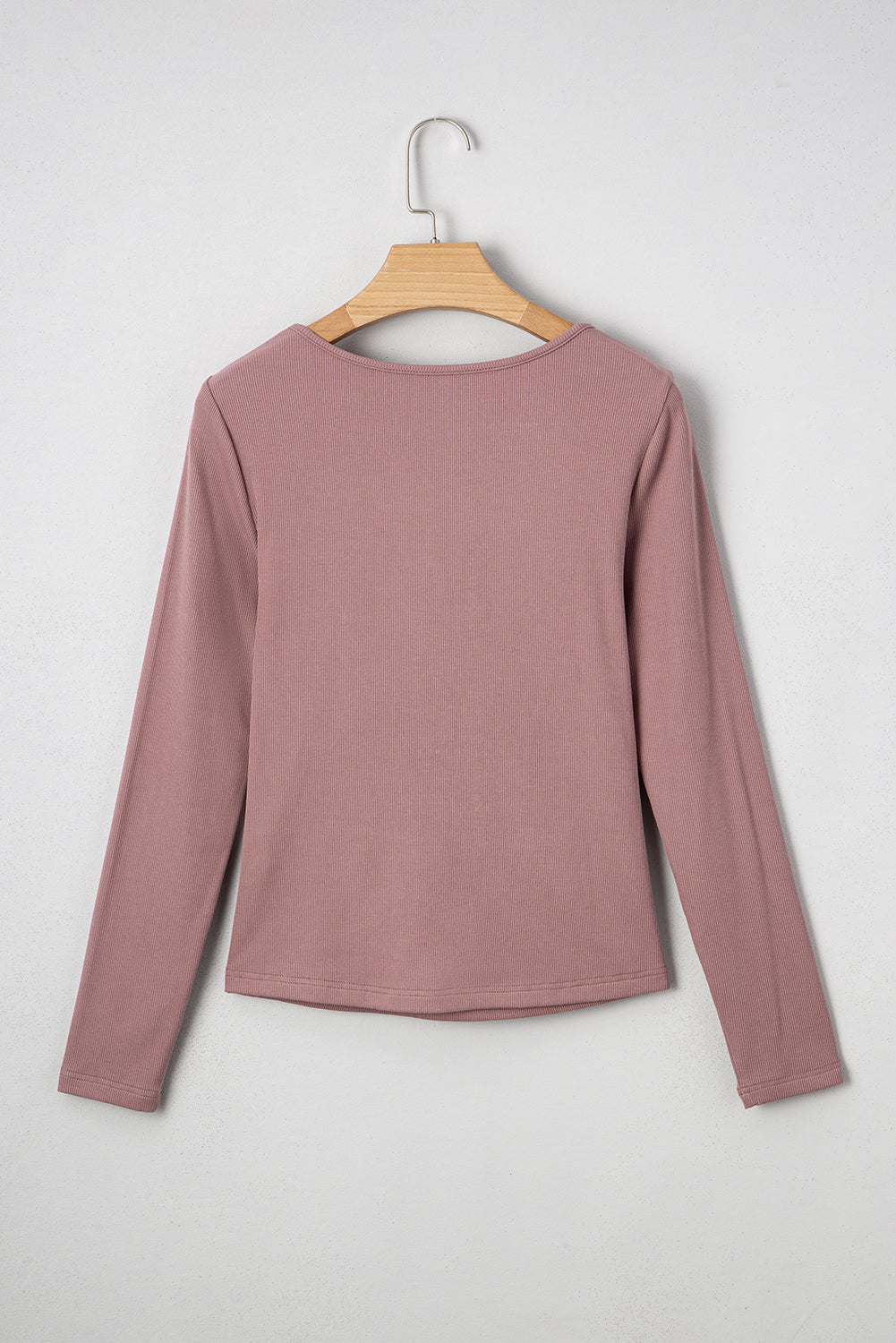 Threaded Pear Cora Square Neck Ribbed Fit Long Sleeve Top