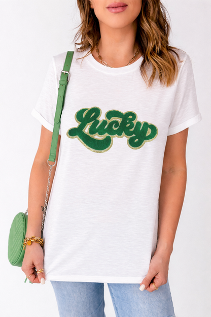 Threaded Pear Sloane Patched Graphic T Shirt