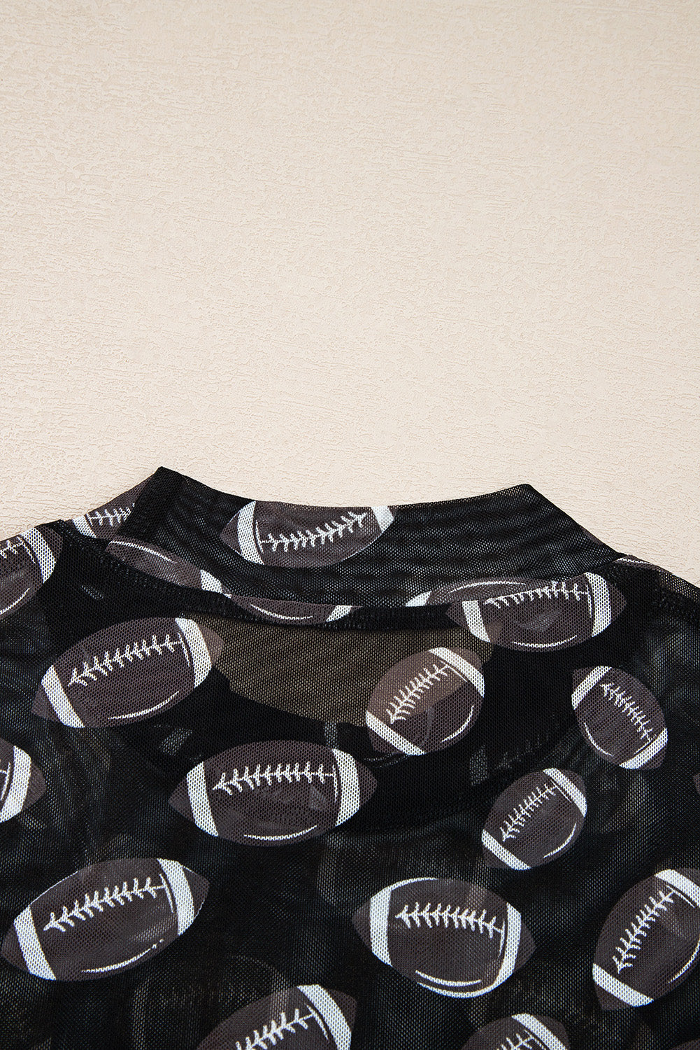 Threaded Pear Maci Rugby Mesh Sheer Long Sleeve Top
