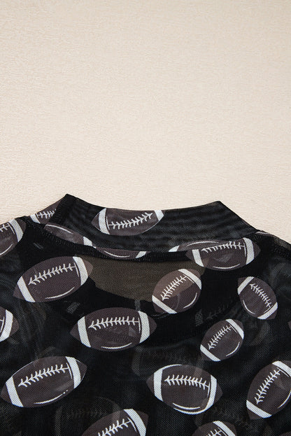 Threaded Pear Maci Rugby Mesh Sheer Long Sleeve Top