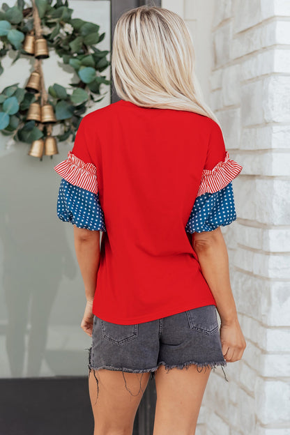 Threaded Pear Aspyn Short Puff Sleeve Top