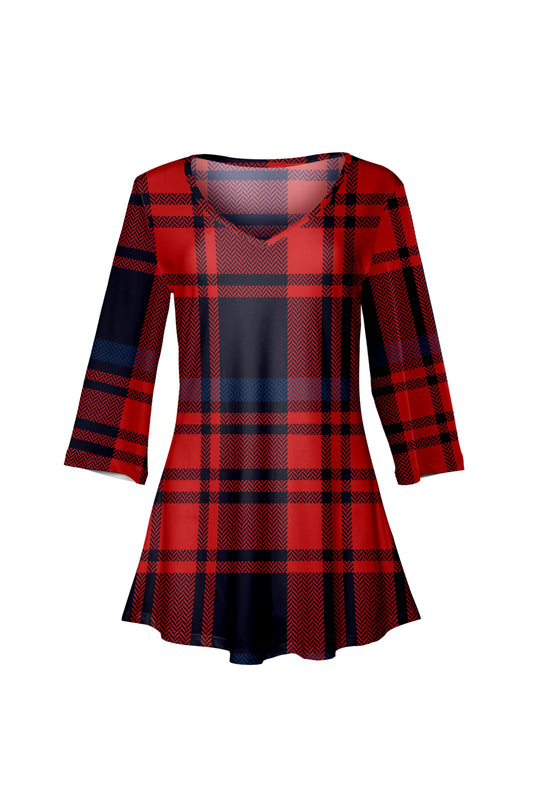 Red & Navy Plaid Holiday Print-