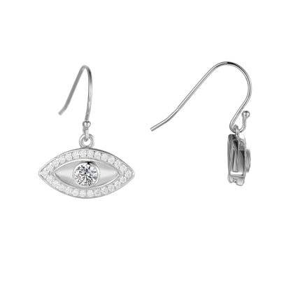 White Topaz Evil Eye Earrings