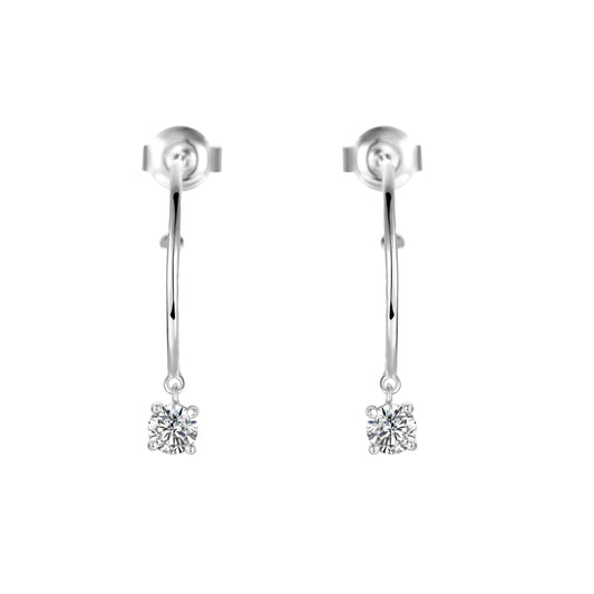 White Topaz Open Hoop Earrings