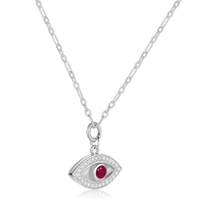 Ruby Evil Eye Necklace