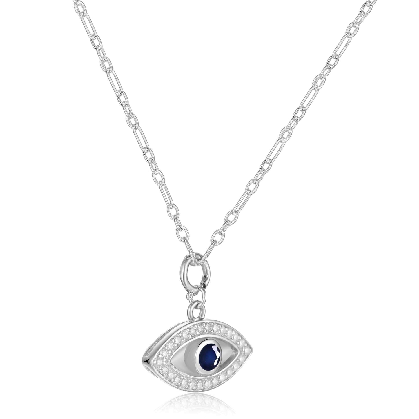 Blue Sapphire Evil Eye Necklace