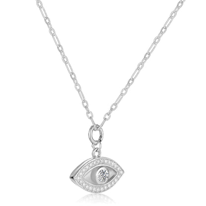 White Topaz Evil Eye Necklace