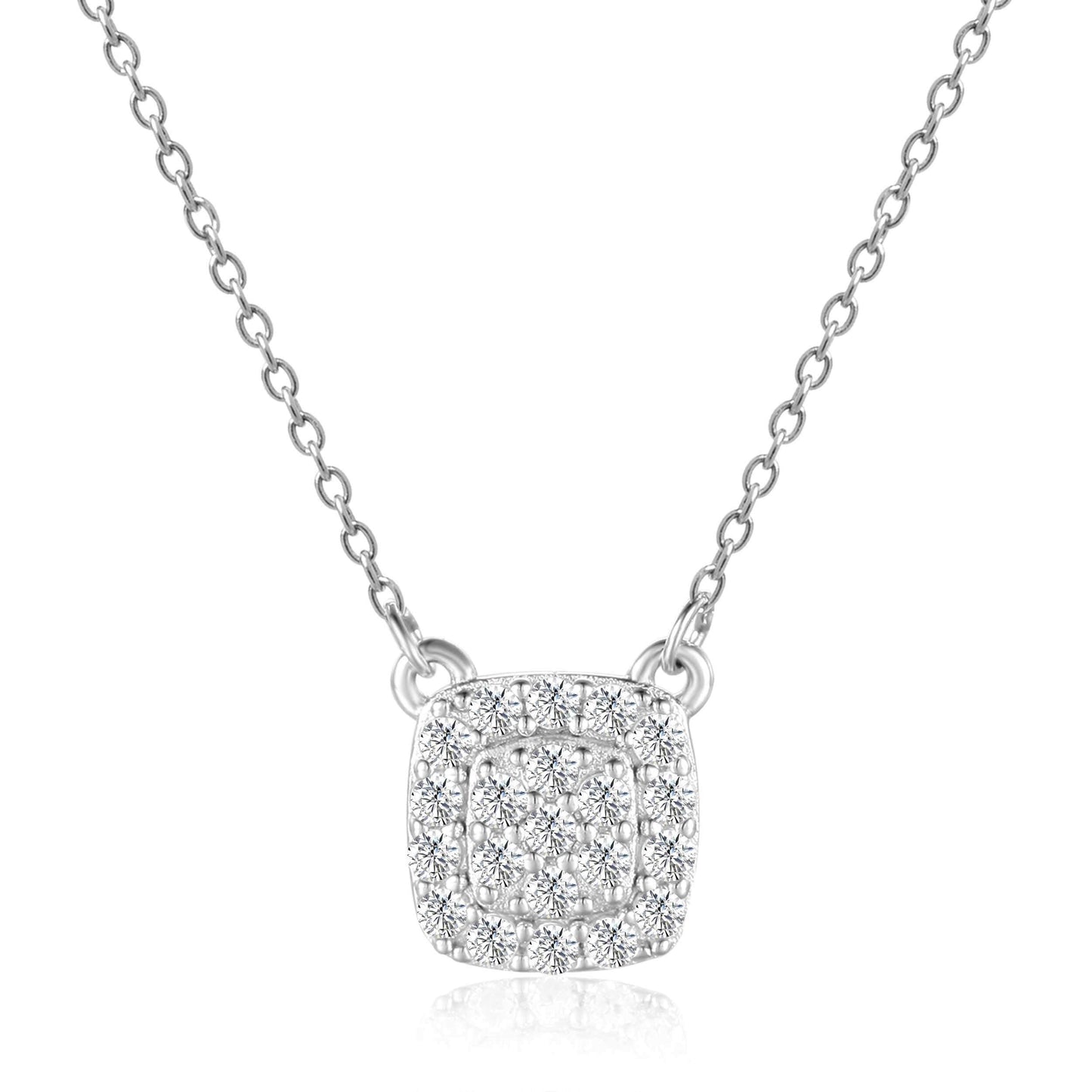 White Topaz Encrusted Pendant Necklace