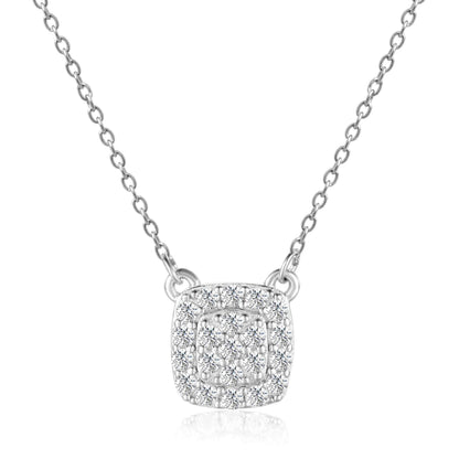 White Topaz Encrusted Pendant Necklace