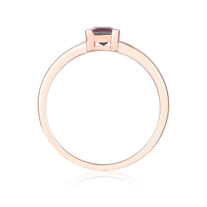 Alexandrite Square Solitaire Ring