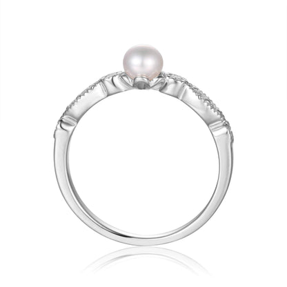 Round Pearl Solitaire Ring