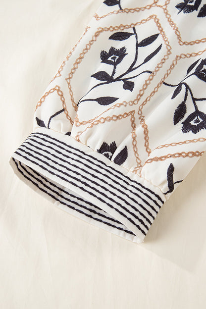 Threaded Pear Micah Sleeve Contrast Patchwork Blouse