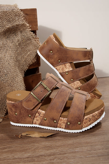 Threaded Pear Melody Cork Wedge Platform Sandals