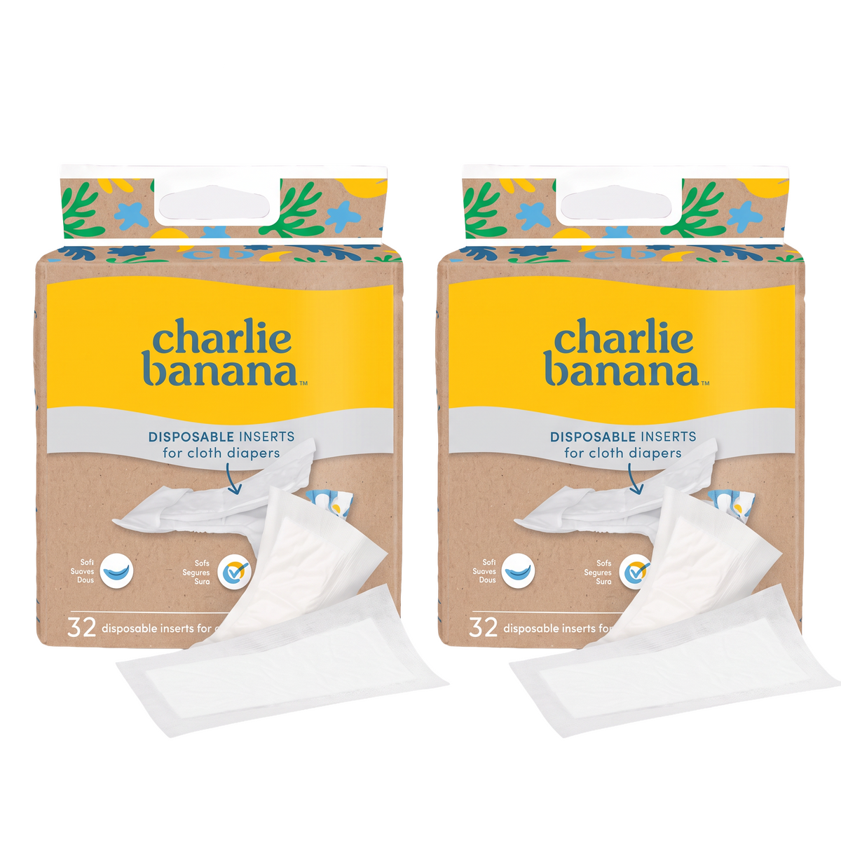 Set of 2 Charlie Banana Disposable Inserts (Bag of 32)