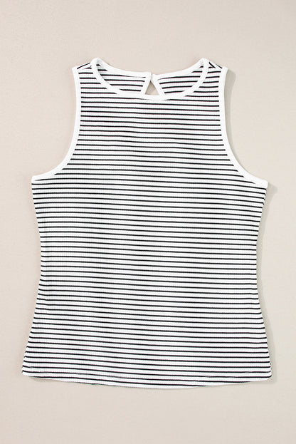 Threaded Pear Bethany Striped Knit Sleeveless Tank