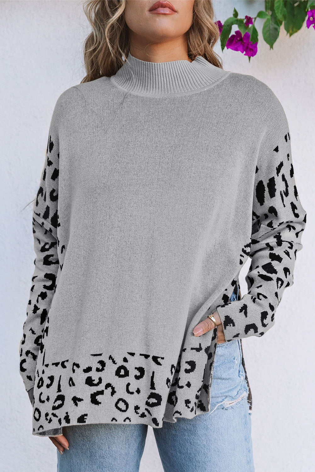 Threaded Pear Isabella Side Slit Oversized Sweater