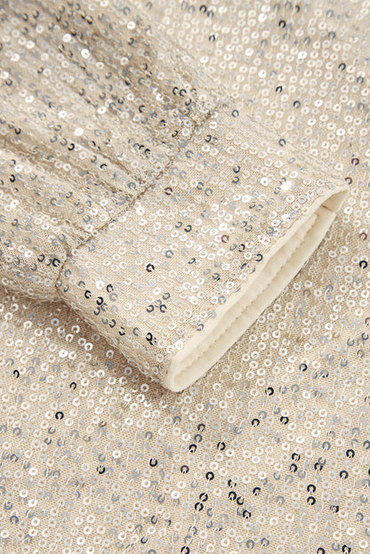 Threaded Pear Stella Stream Sequin Hooded Long Sleeve Top