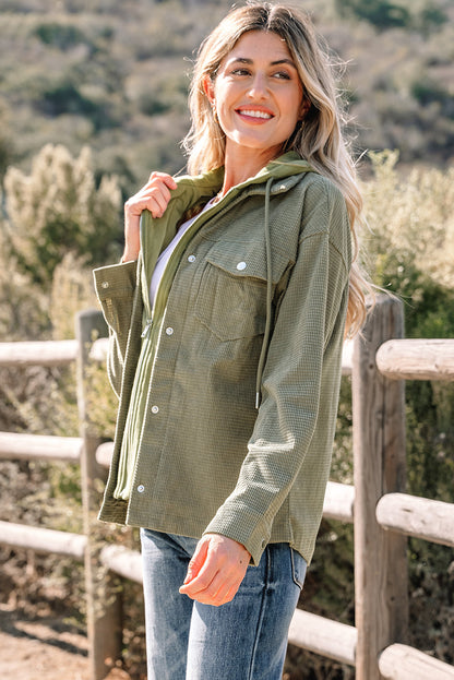 Threaded Pear Undine Knit Textured Hooded Jacket