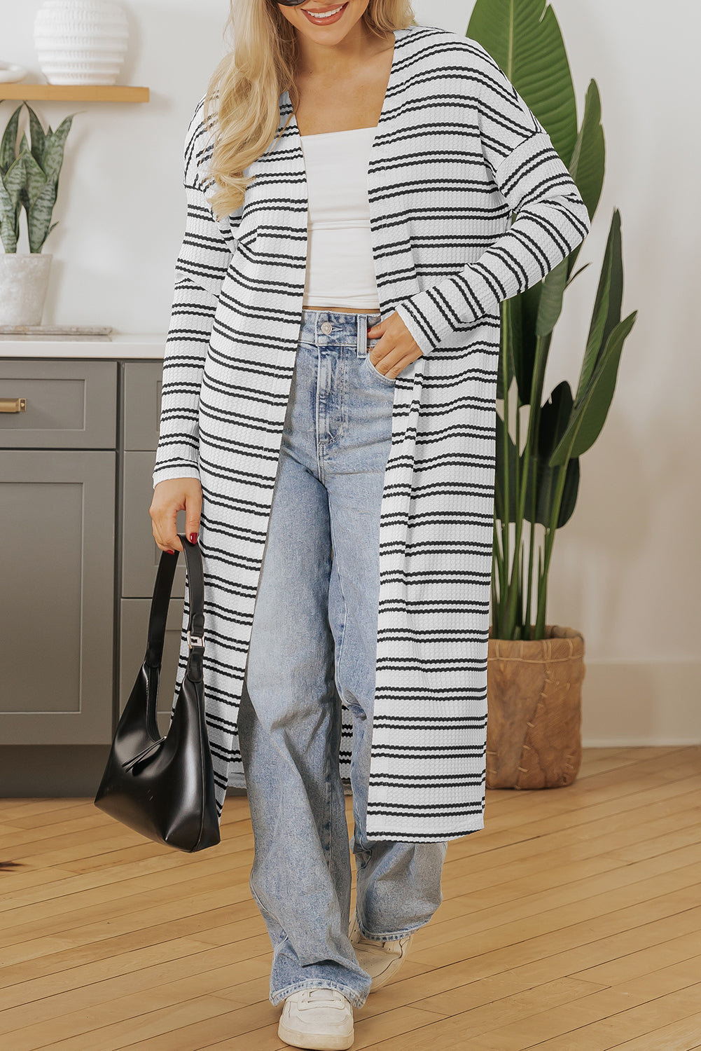 Threaded Pear Millie Open Front Duster Cardigan