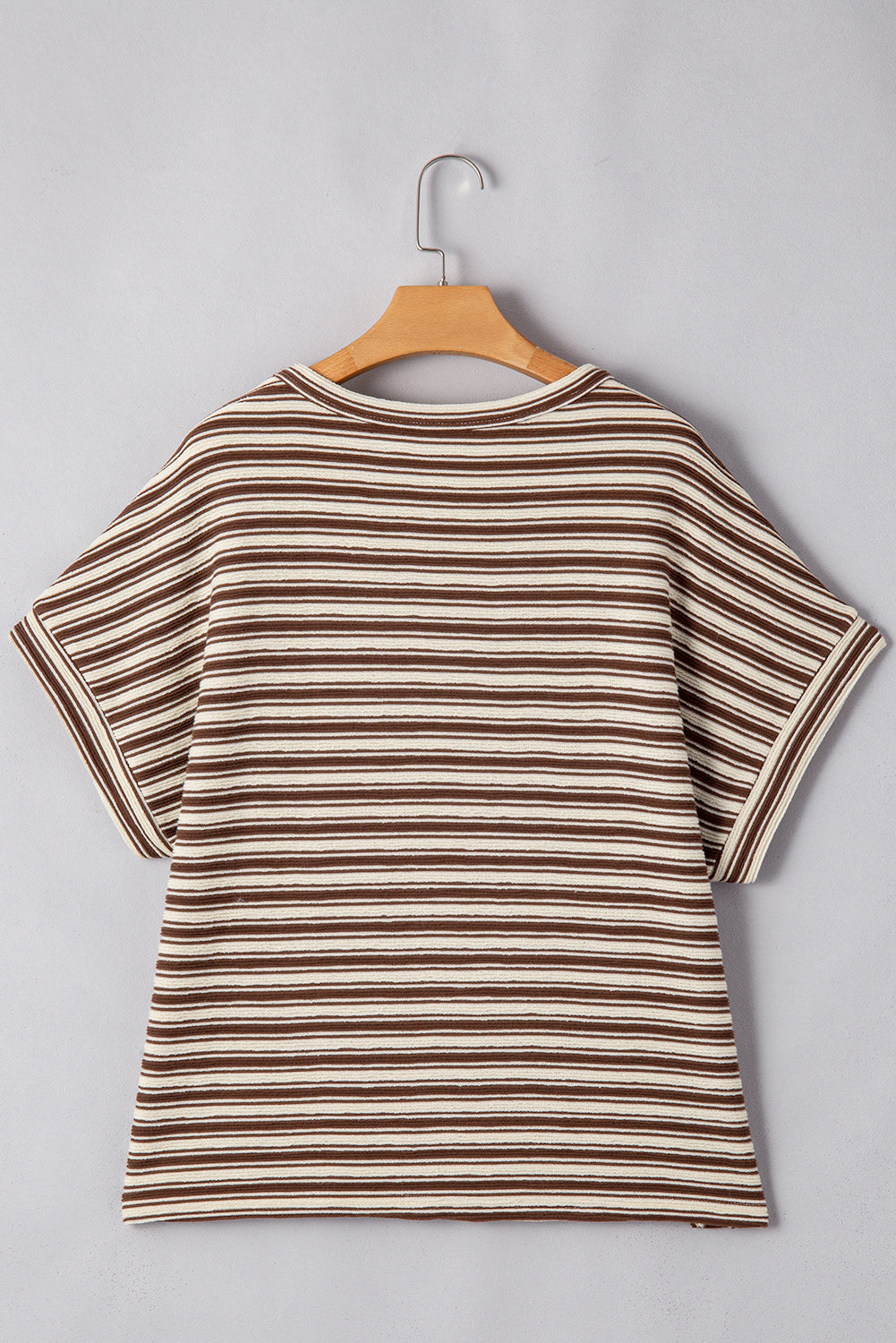 Abby Stripe Textured Side Slits Top - Threaded Pear