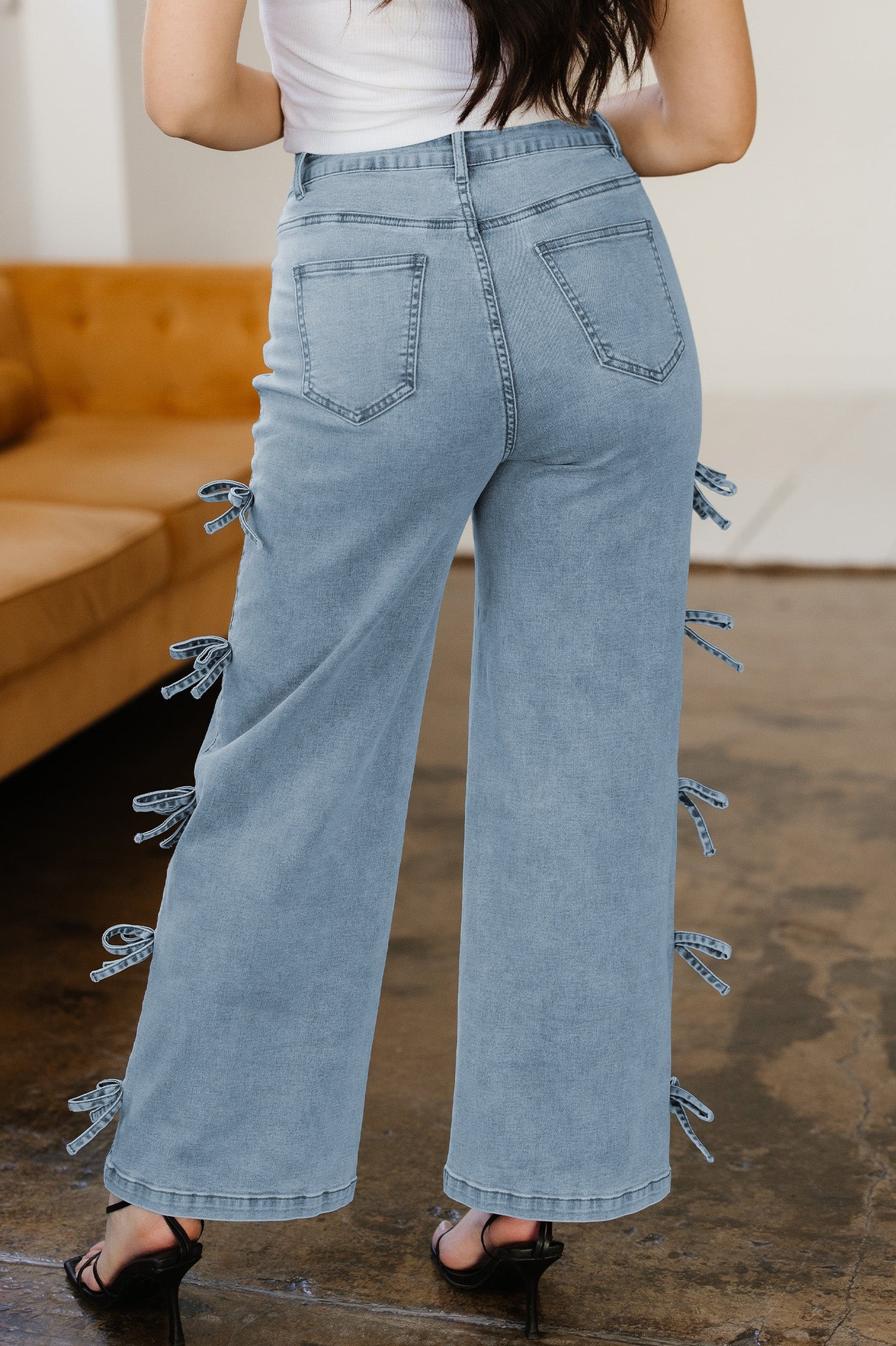 Threaded Pear Maryam Straight Leg Loose Jeans