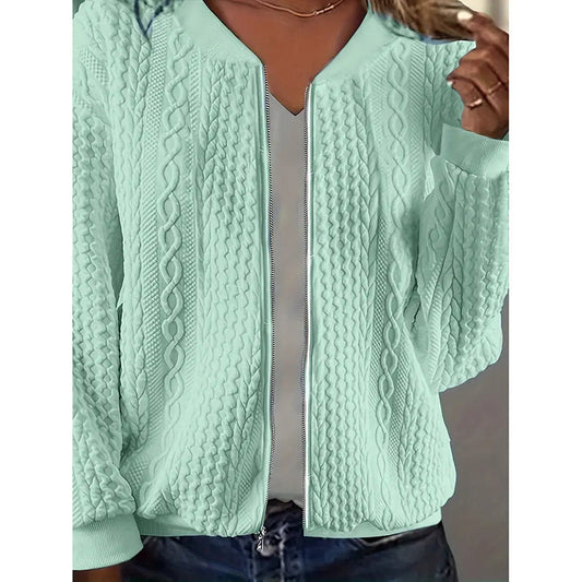 Bomber Jackets For Women Cute Jacquard Coats Lightweight Zip Up Jackets