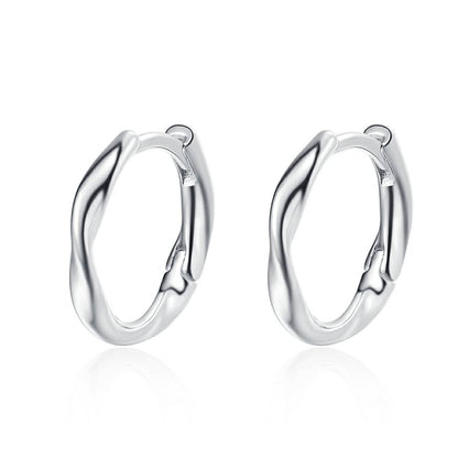 Silvertone Wave Huggie Earring