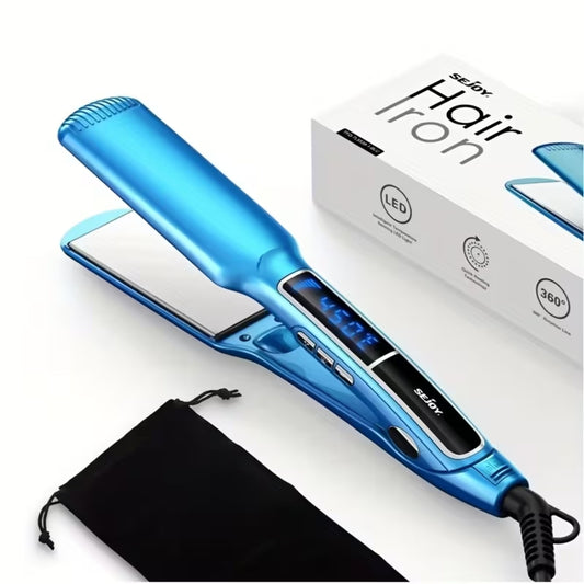 SEJOY 2 In 1 Hair Style, Dual-purpose Hair Straightener And Curler, Smooth Flat Iron, Hair Curling Iron Is Suitable For All Hair Types - Blue