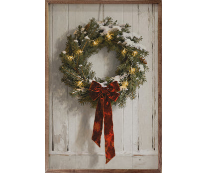 Kendrick Home Red Velvet Ribbon Wreath