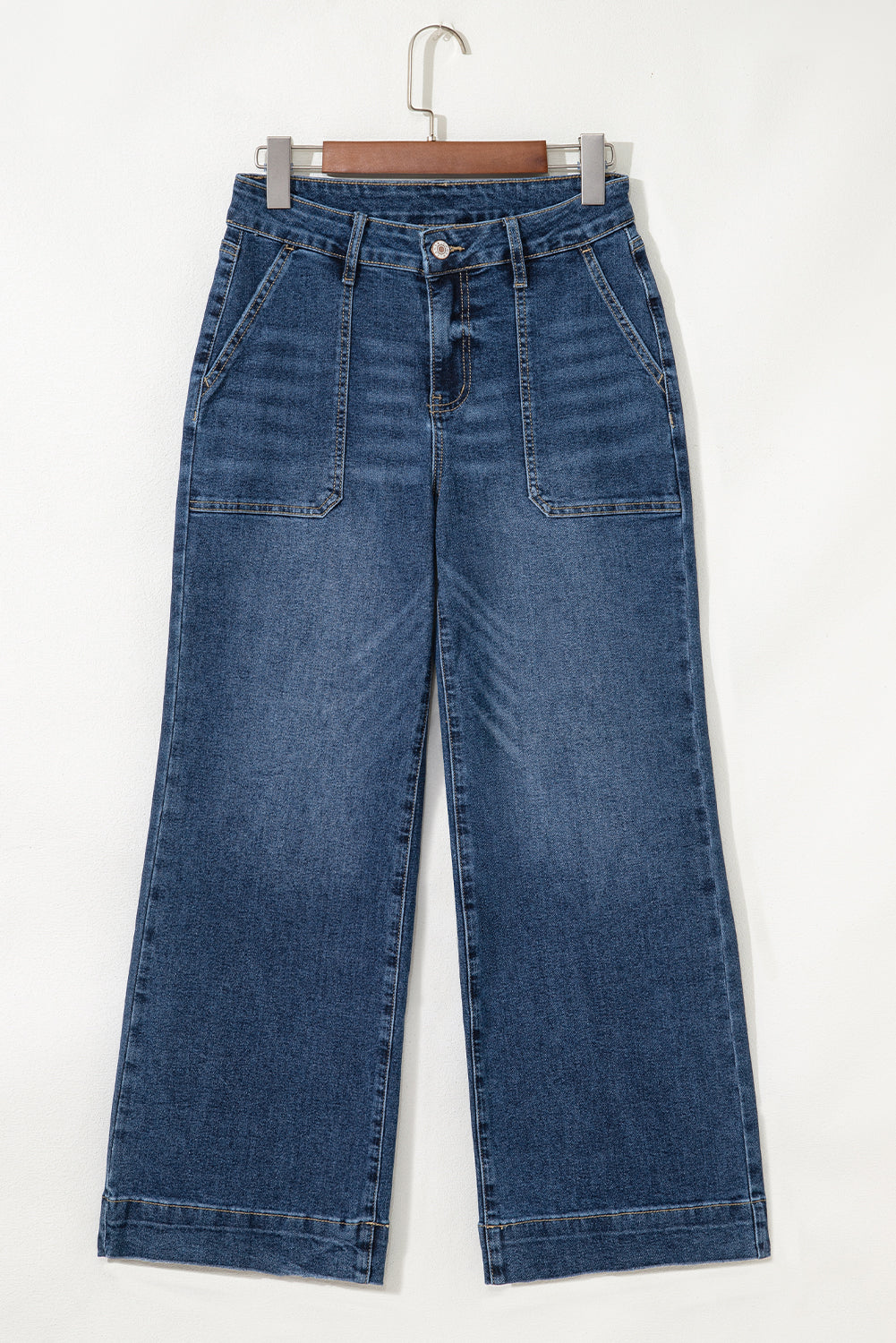 Threaded Pear Courtney Cropped High Rise Wide Leg Jeans