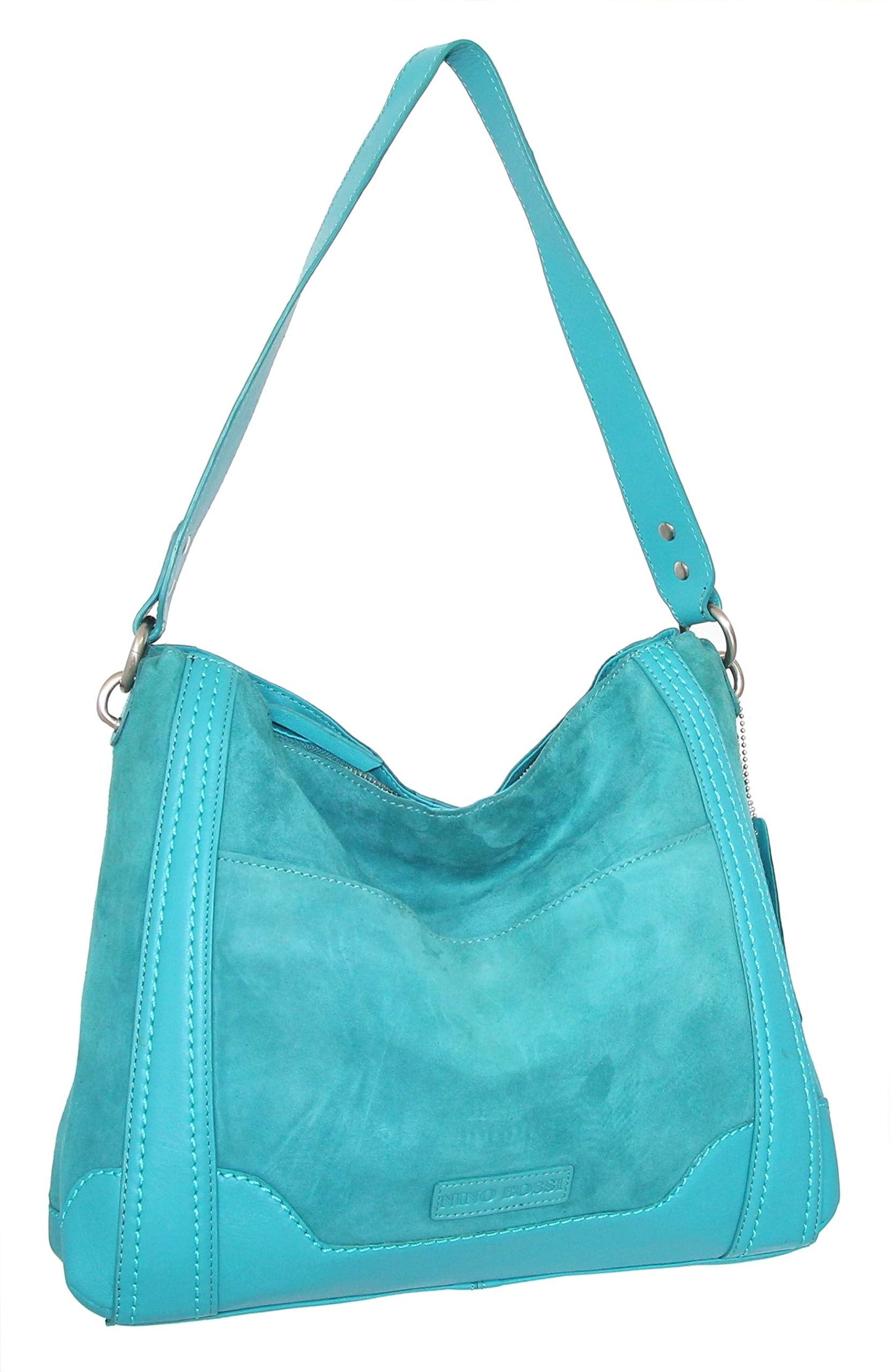 Hottie Leather Hobo in Turquoise
