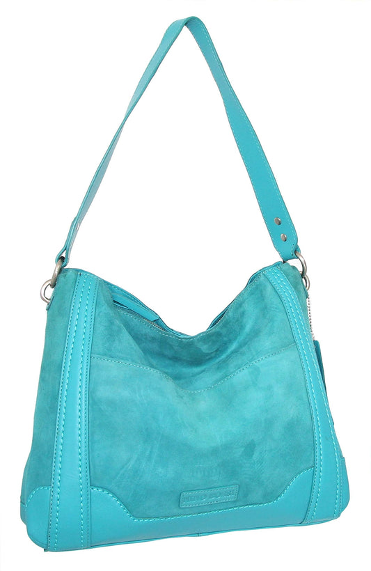 Hottie Leather Hobo in Turquoise