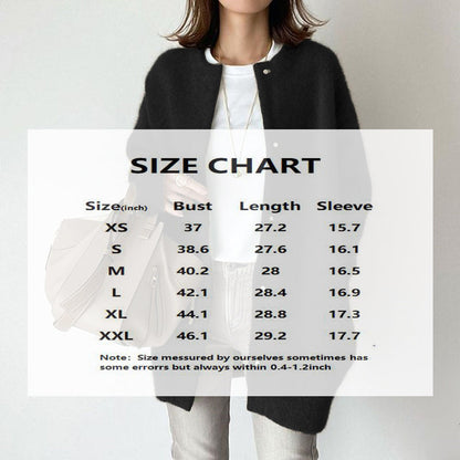 Women’s Wool-Like Oversized Coat — Solid Color, Long Sleeve Button-Up Trench