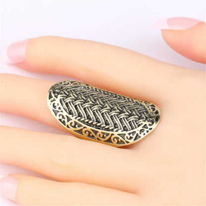 Goldtone Weaving Band Ring-9