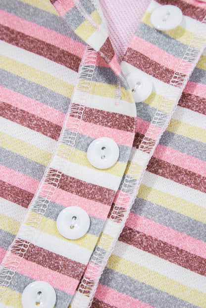 Threaded Pear Khloe Patchwork Loose Henley Sweatshirt