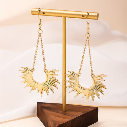 Goldtone Sunburst Drop Earrings