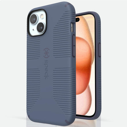 Speck Iphone 17e, 15 Case - Iphone 16e - Built for Magsafe, Drop Protection Grip – for Iphone 15, 16e, 14 and 13 - Scratch Resistant, Soft Touch, 6.1 Inch Phone Case - Candyshell Grip Blue/Faded Denim