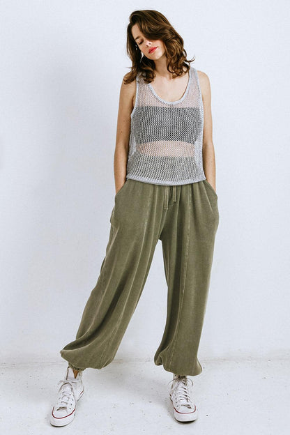 Lost in the Waves Woven Tank Top
