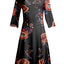 Black & Red Rose Print