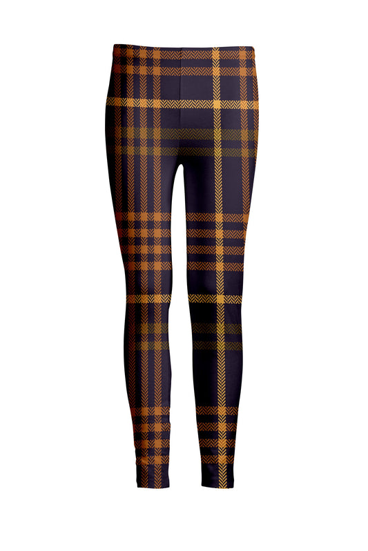 Navy and Orange Plaid-