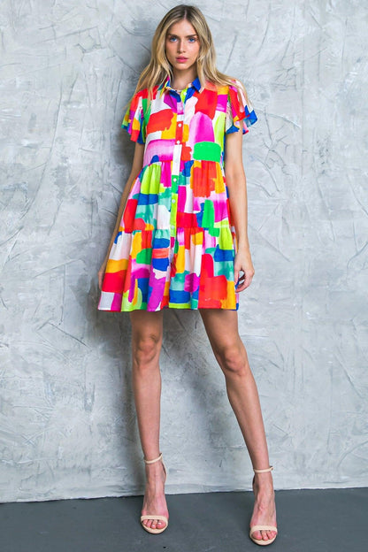 Tempting Me Print Mini Dress