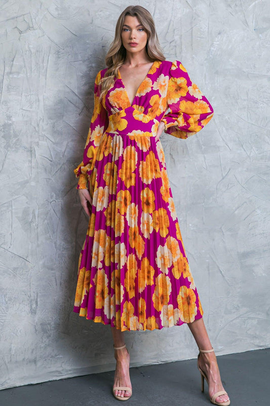 Look at Her Floral Woven Midi Dress