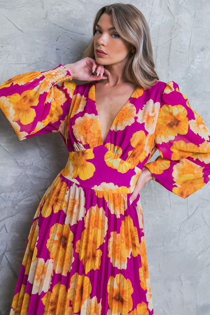 Look at Her Floral Woven Midi Dress